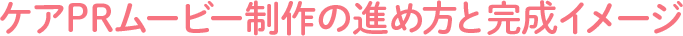 ケアPRムービ―制作の進め方と完成イメージ